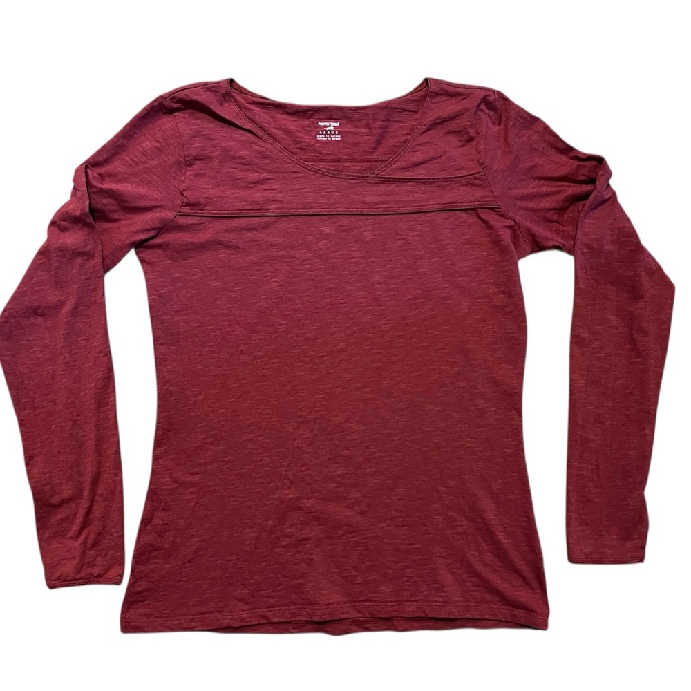 Toad&Co Women's Long Sleeve Maroon Red Top Shirt, Large
